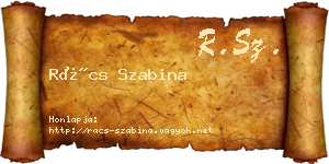 Rács Szabina névjegykártya