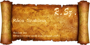 Rács Szabina névjegykártya