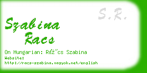 szabina racs business card